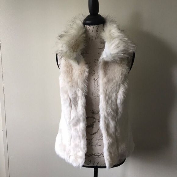 NWT INC Vintage Gorgeous Petite M Convertible Faux-Fur Anorak Vest White 4 in 1 - Picture 10 of 12